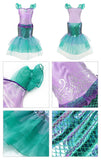 Girls Little Mermaid Ariel Princess Dress Cosplay Costumes For Kids Baby Girl Mermaid Dress Up Sets Children Halloween Clothing
