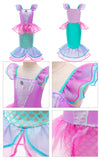 Girls Little Mermaid Ariel Princess Dress Cosplay Costumes For Kids Baby Girl Mermaid Dress Up Sets Children Halloween Clothing