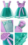 Girls Little Mermaid Ariel Princess Dress Cosplay Costumes For Kids Baby Girl Mermaid Dress Up Sets Children Halloween Clothing