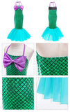 Girls Little Mermaid Ariel Princess Dress Cosplay Costumes For Kids Baby Girl Mermaid Dress Up Sets Children Halloween Clothing