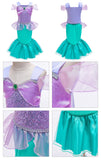 Girls Little Mermaid Ariel Princess Dress Cosplay Costumes For Kids Baby Girl Mermaid Dress Up Sets Children Halloween Clothing