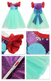 Girls Little Mermaid Ariel Princess Dress Cosplay Costumes For Kids Baby Girl Mermaid Dress Up Sets Children Halloween Clothing