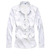 2020 Autumn New Men's Printed Shirt Fashion Casual White Long Sleeve Shirt Male Brand Clothes Plus Size 5XL 6XL 7XL