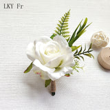 LKY Fr Boutonniere Flowers Corsage Pin Boutonniere Buttonhole Men Wedding Bracelet Bridesmaid Wedding Buttonhole Witness Corsage