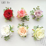 LKY Fr Boutonniere Flowers Corsage Pin Boutonniere Buttonhole Men Wedding Bracelet Bridesmaid Wedding Buttonhole Witness Corsage