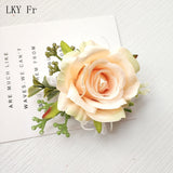 LKY Fr Boutonniere Flowers Corsage Pin Boutonniere Buttonhole Men Wedding Bracelet Bridesmaid Wedding Buttonhole Witness Corsage