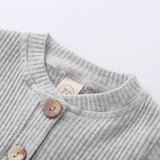 Baby Outfits Two Piece Solid Sets Infant Toddler Newborn Girls Boys Autumn Winter Baby Girl Boy Long Sleeve Romper Pants 0-24M