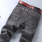 2020 New Classic Style Men's Grey Jeans Business Fashion Soft Stretch Denim Trousers Male Brand Fit Pants Black Blue