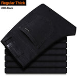 2020 New Classic Style Men's Grey Jeans Business Fashion Soft Stretch Denim Trousers Male Brand Fit Pants Black Blue