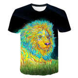 Summer 2020 new 3D printed T-shirt animal print men's T-shirt print casual T-shirt O-neck hip hop short sleeve size 110-6XL