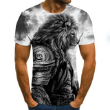 Summer 2020 new 3D printed T-shirt animal print men's T-shirt print casual T-shirt O-neck hip hop short sleeve size 110-6XL