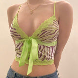 2020 E-Girl Style Spaghetti Strap V Neck with Lace Cropped Tops Y2K Summer Fashion Ribbed Solid Backless Blue Cami Streetwear - ENSEIGNE DENIS