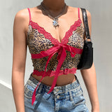2020 E-Girl Style Spaghetti Strap V Neck with Lace Cropped Tops Y2K Summer Fashion Ribbed Solid Backless Blue Cami Streetwear - ENSEIGNE DENIS