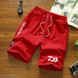 Daiwa Breathable Fishing Shorts for Men Multi-pocket Quick Dry Fishing Clothes Long Shorts Fishing Pants Elastic Waist Summer