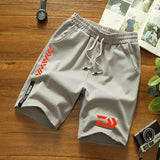 Daiwa Breathable Fishing Shorts for Men Multi-pocket Quick Dry Fishing Clothes Long Shorts Fishing Pants Elastic Waist Summer