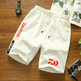 Daiwa Breathable Fishing Shorts for Men Multi-pocket Quick Dry Fishing Clothes Long Shorts Fishing Pants Elastic Waist Summer
