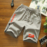 Daiwa Breathable Fishing Shorts for Men Multi-pocket Quick Dry Fishing Clothes Long Shorts Fishing Pants Elastic Waist Summer