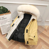 Large Natural Raccoon Fox Fur Hooded Winter Down Coat Women 90% White Duck Down Jacket Thick Warm Parkas Female Outerwear - ENSEIGNE DENIS