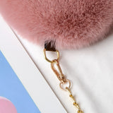 Crossbody Bags for Women Rex Rabbit Fur Love Bag Peach Heart Bag Chain Bag Fashion Shoulder Cross-chain Female Bag