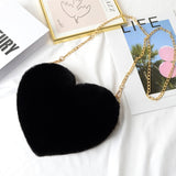 Crossbody Bags for Women Rex Rabbit Fur Love Bag Peach Heart Bag Chain Bag Fashion Shoulder Cross-chain Female Bag