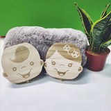 Baby Tooth Box Spanish/Dutch/French/German Wooden Kids Milk Teeth Organizer Storage Boys Girls Baby Souvenirs Gifts Keepsakes