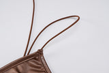 Dulzura Pu Faux Leather Women Slit Midi Dress Strap V Neck Backless Bodycon Sexy Streetwear Party Elegant Autumn Winter Club