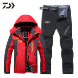Fishing Clothes Waterproof Suit for Fishing Jacket Windproof Warm Thick Pants Fishing Shirt Sports Wear Fishing Suit Winter Men