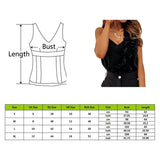 Muyogrt Women Summer Blouse Shirts Sexy V Neck Ruffle Blouses Backless Spaghetti Strap Office Ladies Sleeveless Casual Tops