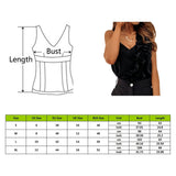 Muyogrt Women Summer Blouse Shirts Sexy V Neck Ruffle Blouses Backless Spaghetti Strap Office Ladies Sleeveless Casual Tops