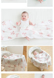 Muslinlife Baby Swaddle Wrap Soft Bamboo Cotton Blanket For Baby Stroller Use Cute Bunny Unicorn Whale Baby Blanket 120*120cm