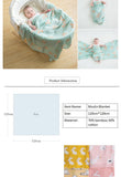 Muslinlife Baby Swaddle Wrap Soft Bamboo Cotton Blanket For Baby Stroller Use Cute Bunny Unicorn Whale Baby Blanket 120*120cm