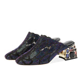 FEDONAS Glitter Crystal Square Toe Women Mules Genuine Leather High Heels Pumps Spring Summer Wedding Office Lady Shoes Woman - ENSEIGNE DENIS