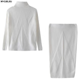 MVGIRLRU Women's Knitting skirt suit women's Costume Sweater suit + Slim Skirt Two-Piece tracksuit