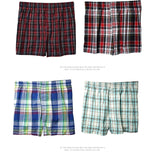 High Quality Brand 4-Pack Men's Boxer Shorts Woven Cotton 100% Classic Plaid Combed Male Underpant Loose Breathable Oversize