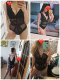 Ellolace Summer Lace Bodysuit Women Floral Embroidery Deep V Neck Sexy Bodysuit Dot Patchwork Jumpsuit Overalls 2019 Femlae Body