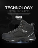 BONA Men Boots Anti-Skidding Leather Shoes Men Popular Comfy Spring Autumn Men Shoes Short Plush Snow Boots Durable Outsole