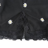 HEYounGIRL 90s Print Embroidery Lace Sexy Bodycon Dress Split Summer Mini Dresses Ladies Embroidery Sleeveless Short Dress Y2K