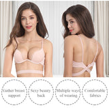 Sexy Women Lingerie U Backless Bras Underwear Deep U Low Cut Push Up Bra Intimates ECMLN Female Breathable Bralette