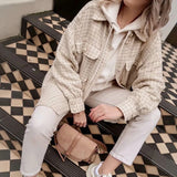 ZXQJ Tweed Women Vintage Oversize Plaid Shirts 2021 Spring-Autumn Chic Ladies Streetwear Loose Shirt Elegant Female Outfit Girls