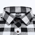 Aoliwen brand men Yellow black Plaid Brushed Long Sleeve Shirt pocket Spring casual men's shirts flannel cotton soft fit
