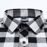 Aoliwen brand men Yellow black Plaid Brushed Long Sleeve Shirt pocket Spring casual men's shirts flannel cotton soft fit