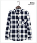 Aoliwen brand men Yellow black Plaid Brushed Long Sleeve Shirt pocket Spring casual men's shirts flannel cotton soft fit