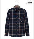 Aoliwen brand men Yellow black Plaid Brushed Long Sleeve Shirt pocket Spring casual men's shirts flannel cotton soft fit