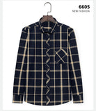 Aoliwen brand men Yellow black Plaid Brushed Long Sleeve Shirt pocket Spring casual men's shirts flannel cotton soft fit