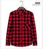 Aoliwen brand men Yellow black Plaid Brushed Long Sleeve Shirt pocket Spring casual men's shirts flannel cotton soft fit