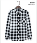 Aoliwen brand men Yellow black Plaid Brushed Long Sleeve Shirt pocket Spring casual men's shirts flannel cotton soft fit