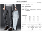 2020 Winter New Men Warm Gray Jeans High Quality Elasticity Thicken Skinny Plus Velvet Denim Pants Trousers Male Brand Clothes