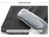 2020 Winter New Men Warm Gray Jeans High Quality Elasticity Thicken Skinny Plus Velvet Denim Pants Trousers Male Brand Clothes