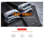 2020 Winter New Men Warm Gray Jeans High Quality Elasticity Thicken Skinny Plus Velvet Denim Pants Trousers Male Brand Clothes