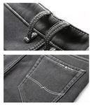 2020 Winter New Men Warm Gray Jeans High Quality Elasticity Thicken Skinny Plus Velvet Denim Pants Trousers Male Brand Clothes